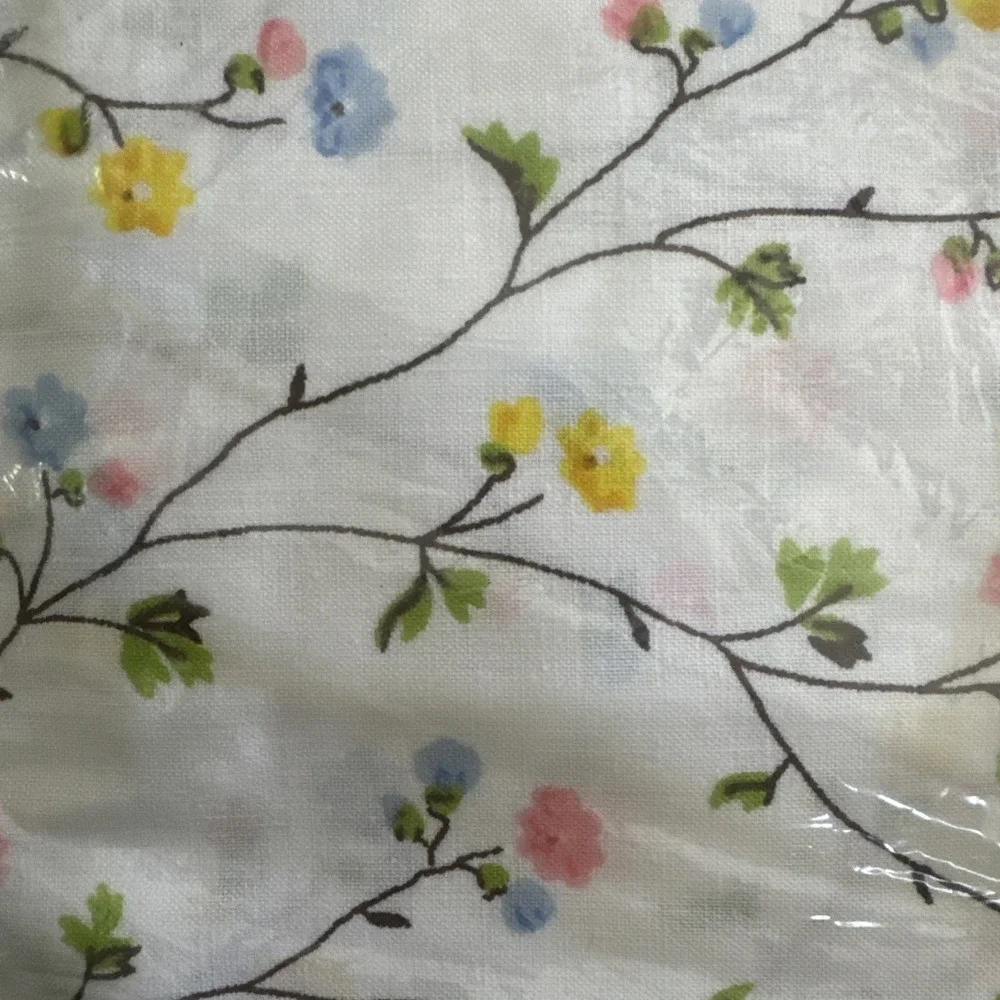 Vintage Sheet Set TWIN Flat Full + Pillowcases JC Penny New White Petite‎ Floral